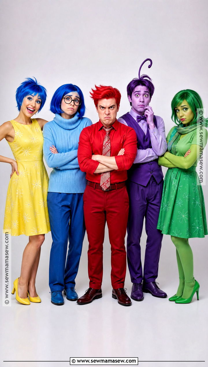 Inside Out Emotion Group Costume - 30 movies costumes ideas