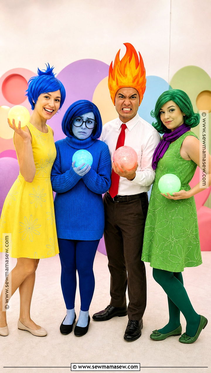 Inside Out Emotion Group Costume - 35 4 people costume ideas