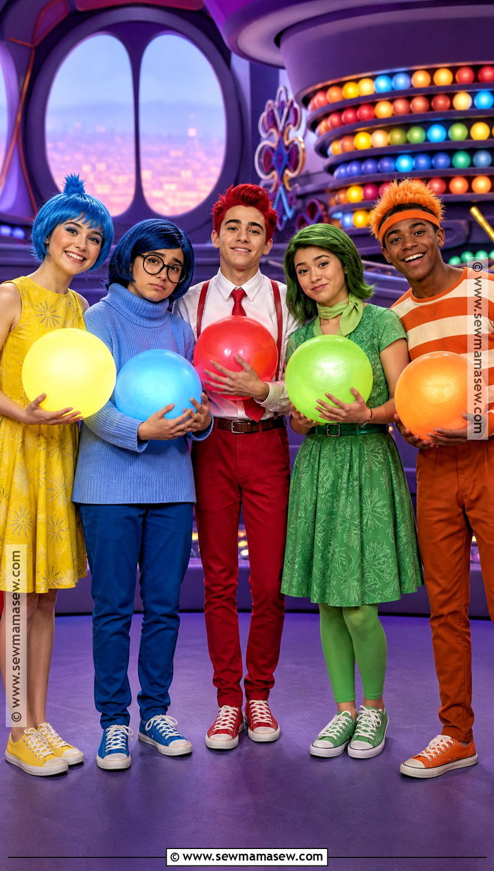 Inside Out Emotion Group Costume - 30 Good Halloween Costumes for Teenagers