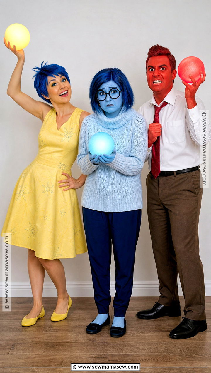 Inside Out Emotion Trio Costume - 45 iconic trio halloween costumes