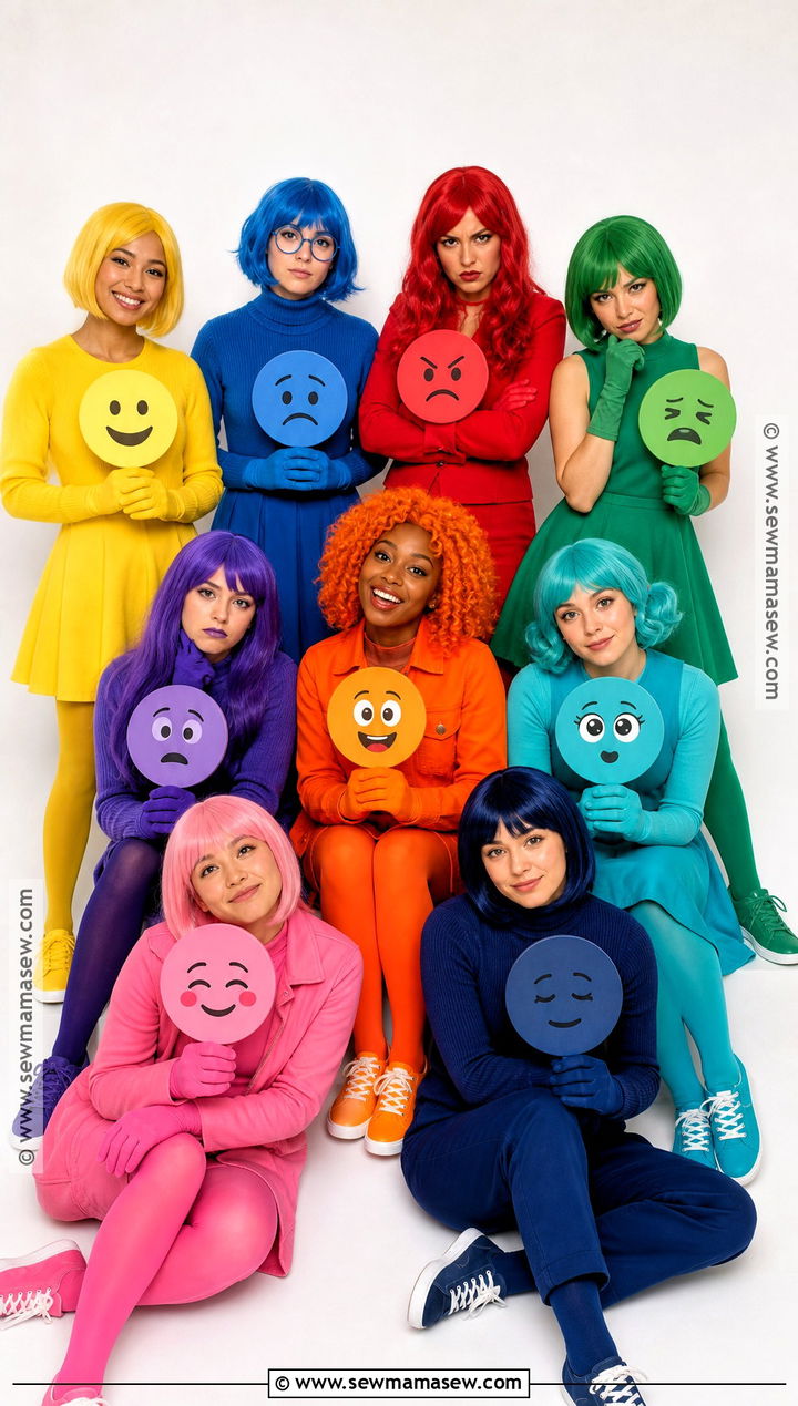 Inside Out Emotions Friend Group Costume - 35 halloween costumes for friends
