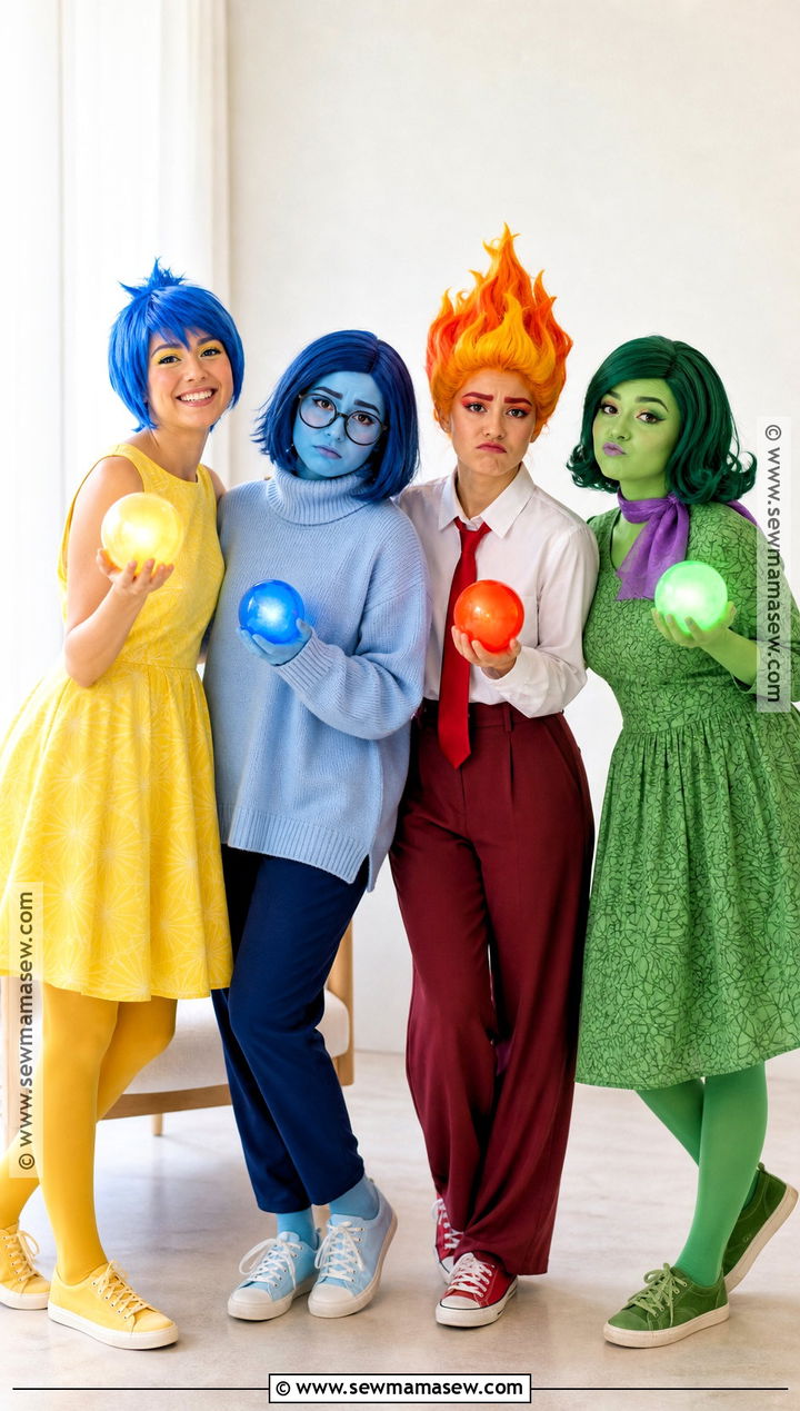 Inside Out Emotions Group Costume - 35 Group Halloween Costumes For 4