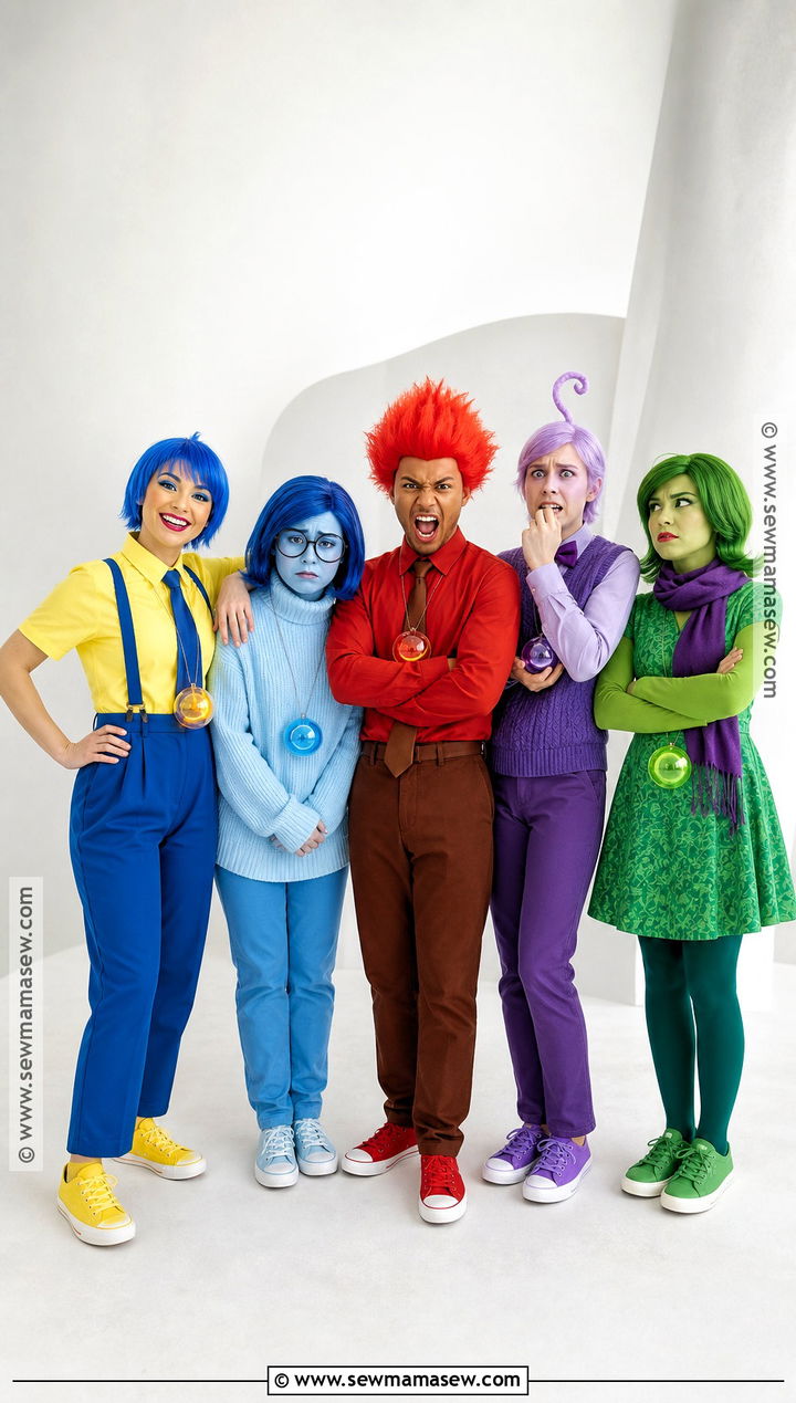 Inside Out Emotions Group Costume - 40 5 Person Halloween Costume Ideas