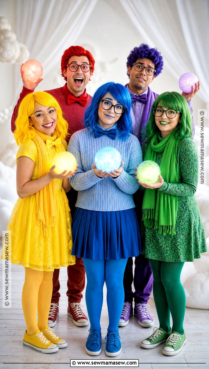 Inside Out Emotions Group Costume - 30 Group Dress Up Ideas