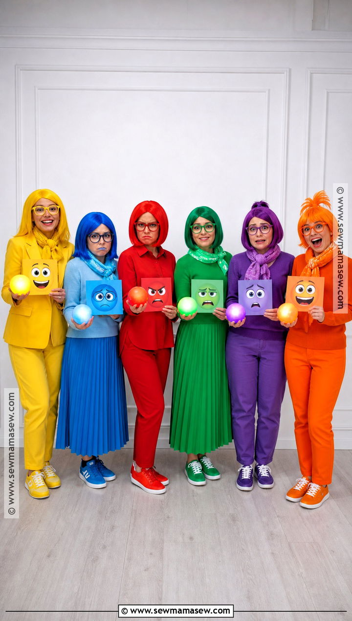 Inside Out Emotions Group Costume - 30 Halloween Costumes Women Group