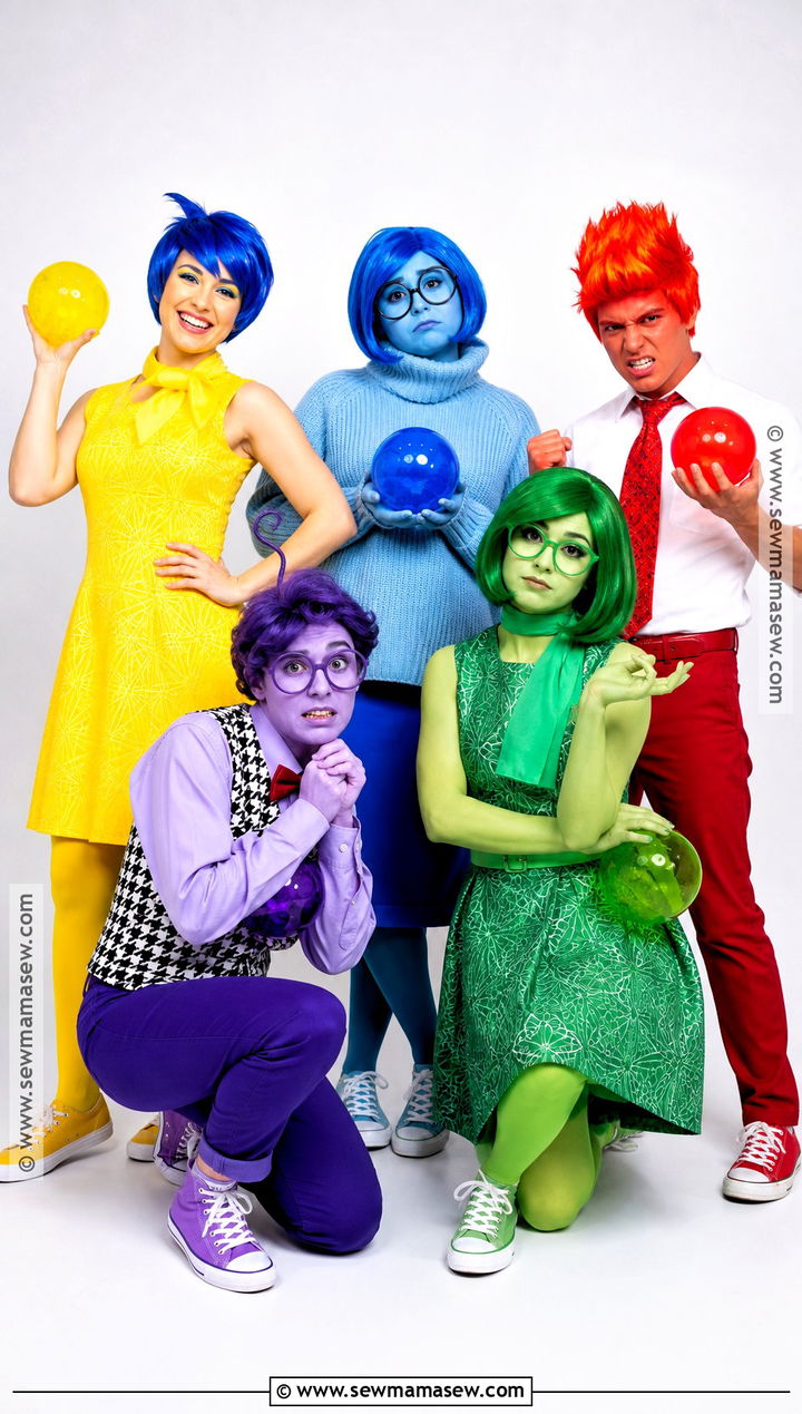 Inside Out Emotions Group Costume - 35 5 people halloween costumes