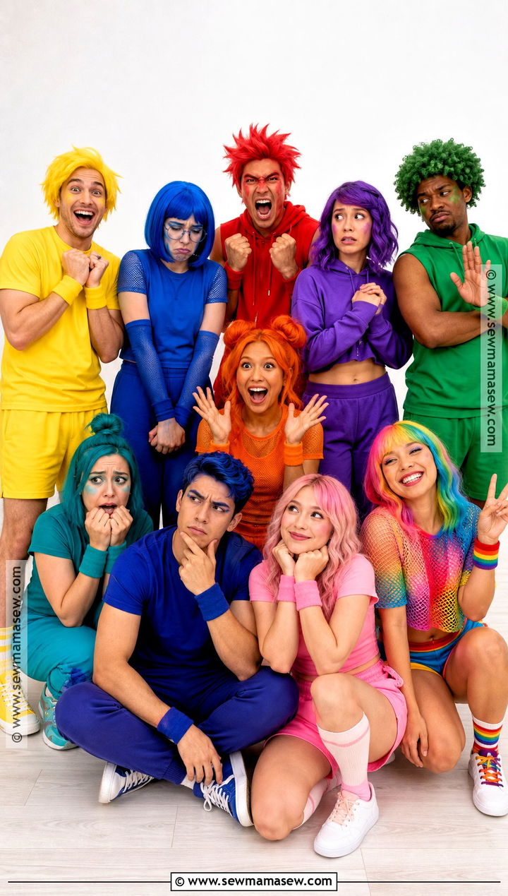 Inside Out Emotions Group Halloween Costume - 30 group halloween costumes for 10 people