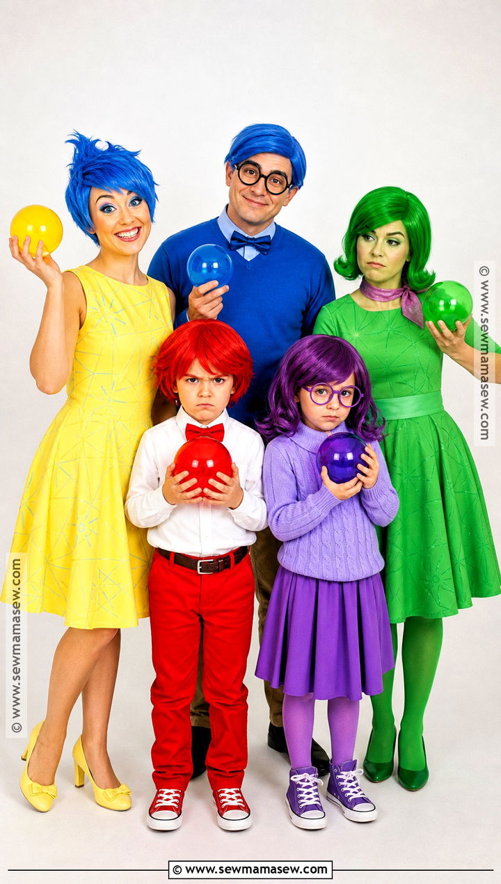 Inside Out Family Costume - 30 family costumes for 5 halloween