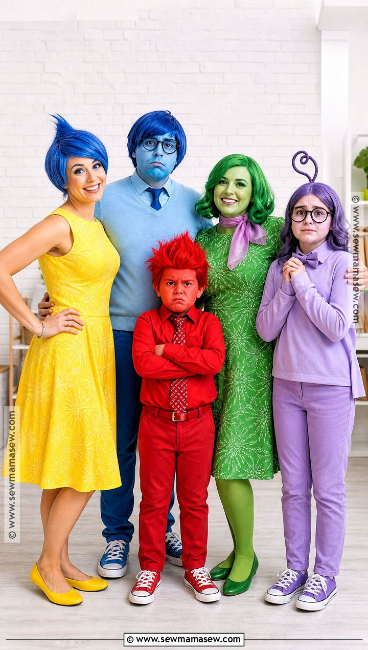 Inside Out Family Costume - 35 family halloween costume ideas