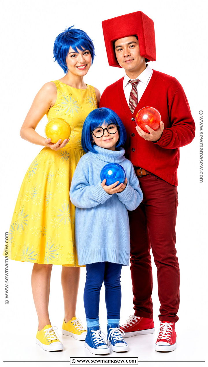 Inside Out Family Costume - 35 Family Of Three Halloween Costumes