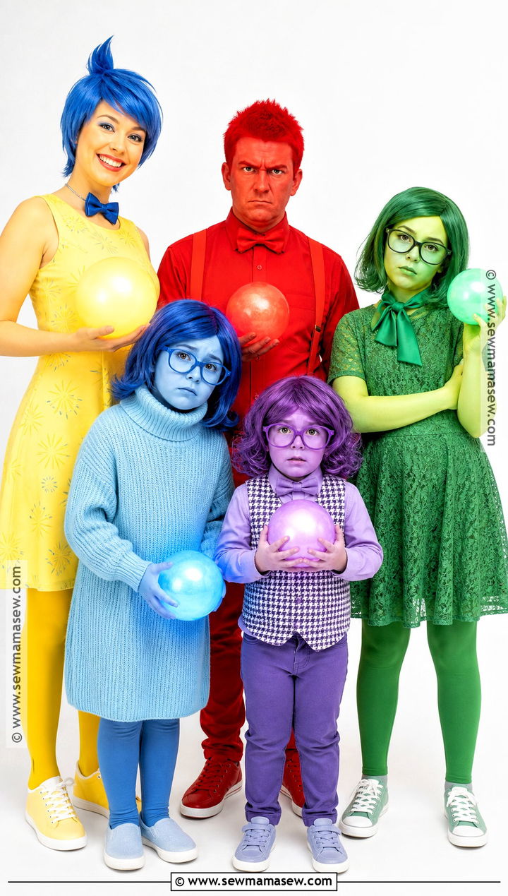 Inside Out Family Costume - 50 family halloween costumes