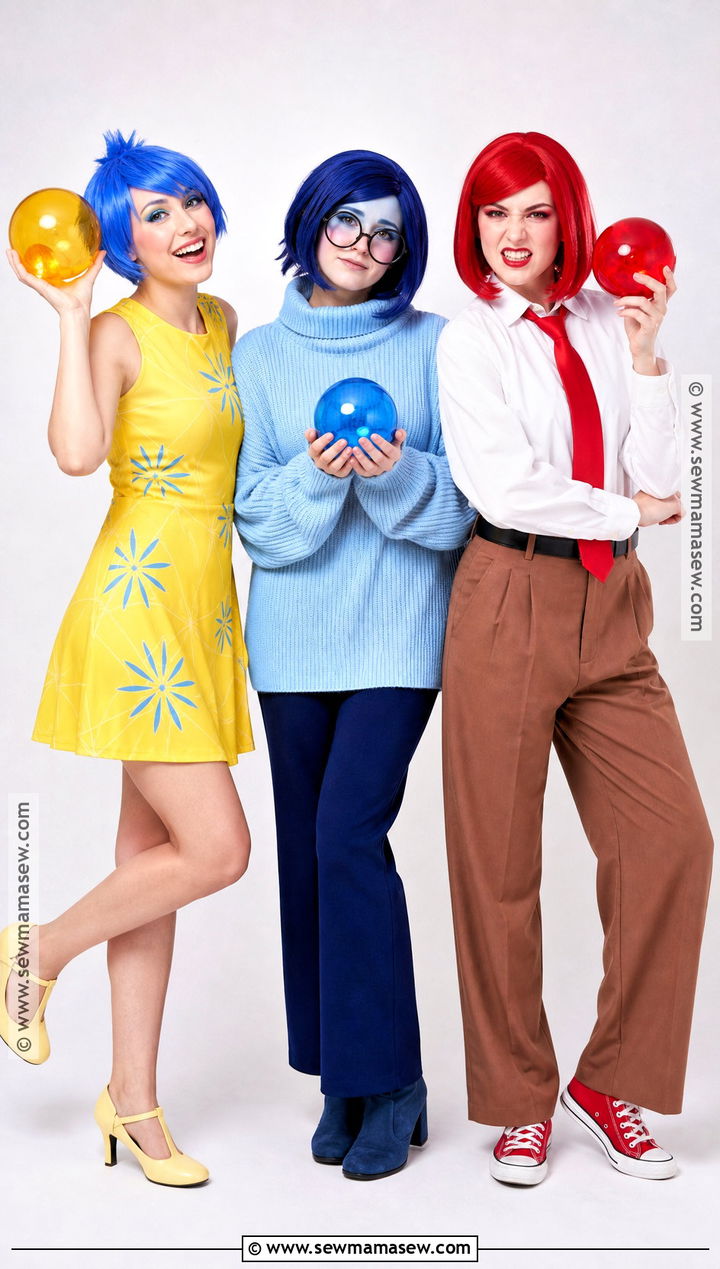 Inside Out Joy Sadness And Anger Costume - 35 costume ideas for 3