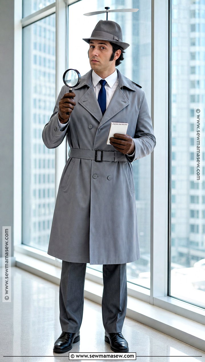 Inspector Gadget Costume With Gray Trench Coat - 30 childhood heroes costume ideas