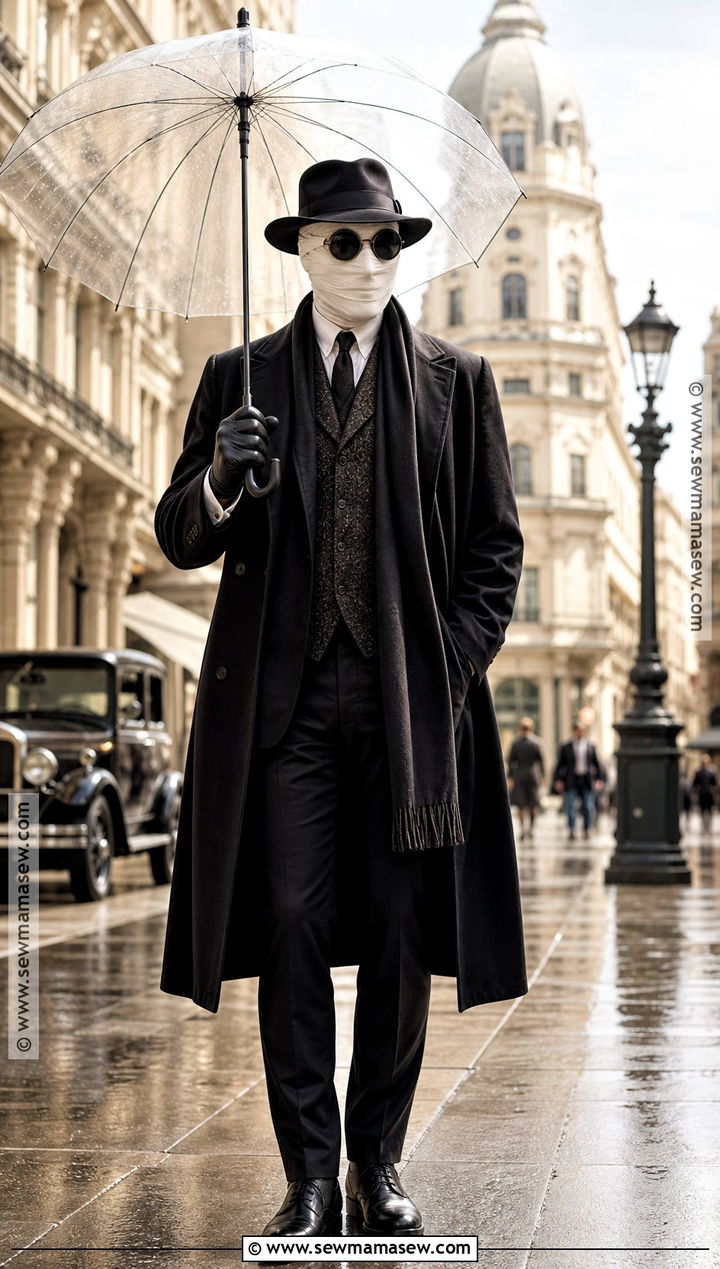 Invisible Man Costume With Bandaged Face - 30 scary movie costumes