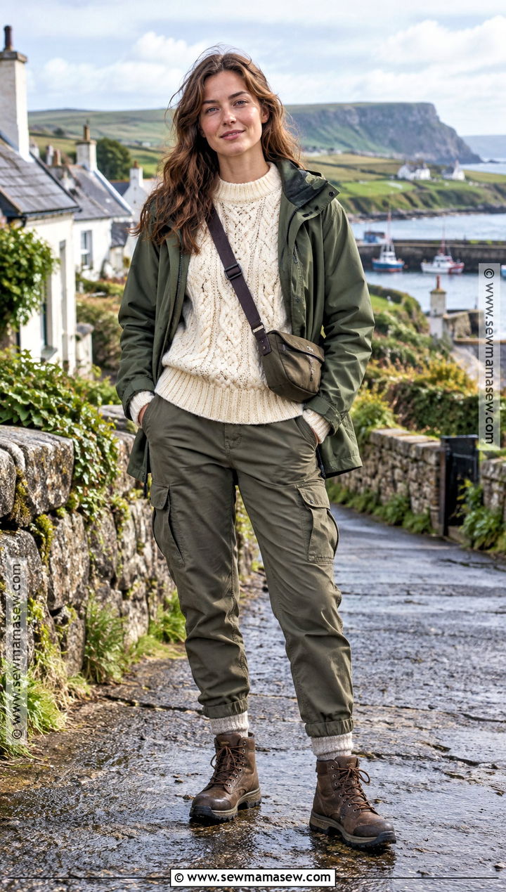 Ireland Aran Sweater And Cargo Pants Outfit - 15 Ireland In October Outfits