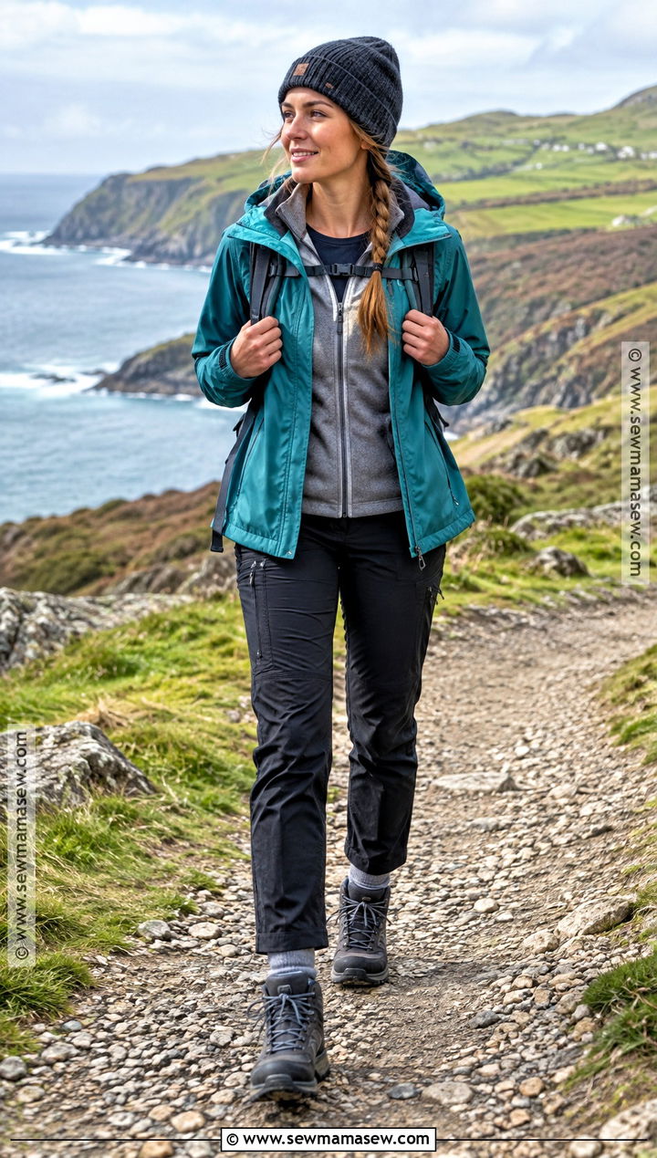 Ireland Fall Hooded Jacket and Hiking Pants Outfit - 15 Ireland Capsule Wardrobe Fall Ideas