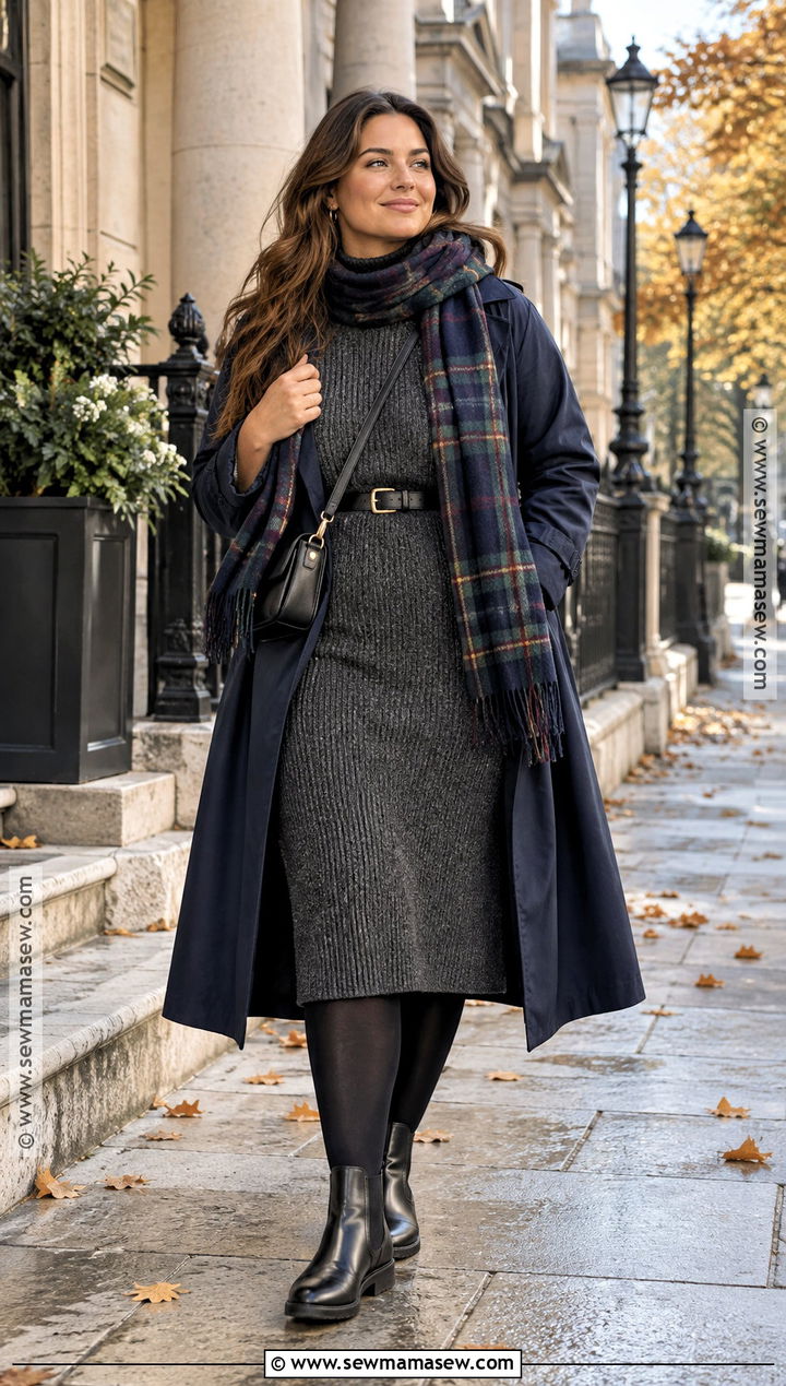 Ireland Fall Sweater Dress and Chelsea Boots Outfit - 15 Ireland Capsule Wardrobe Fall Ideas