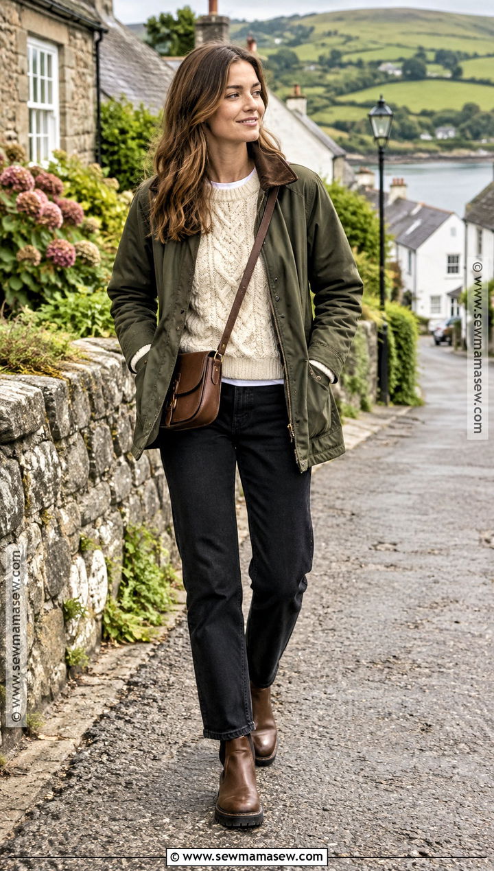 Ireland September Aran Sweater And Black Jeans Outfit - 20 outfits for ireland in september