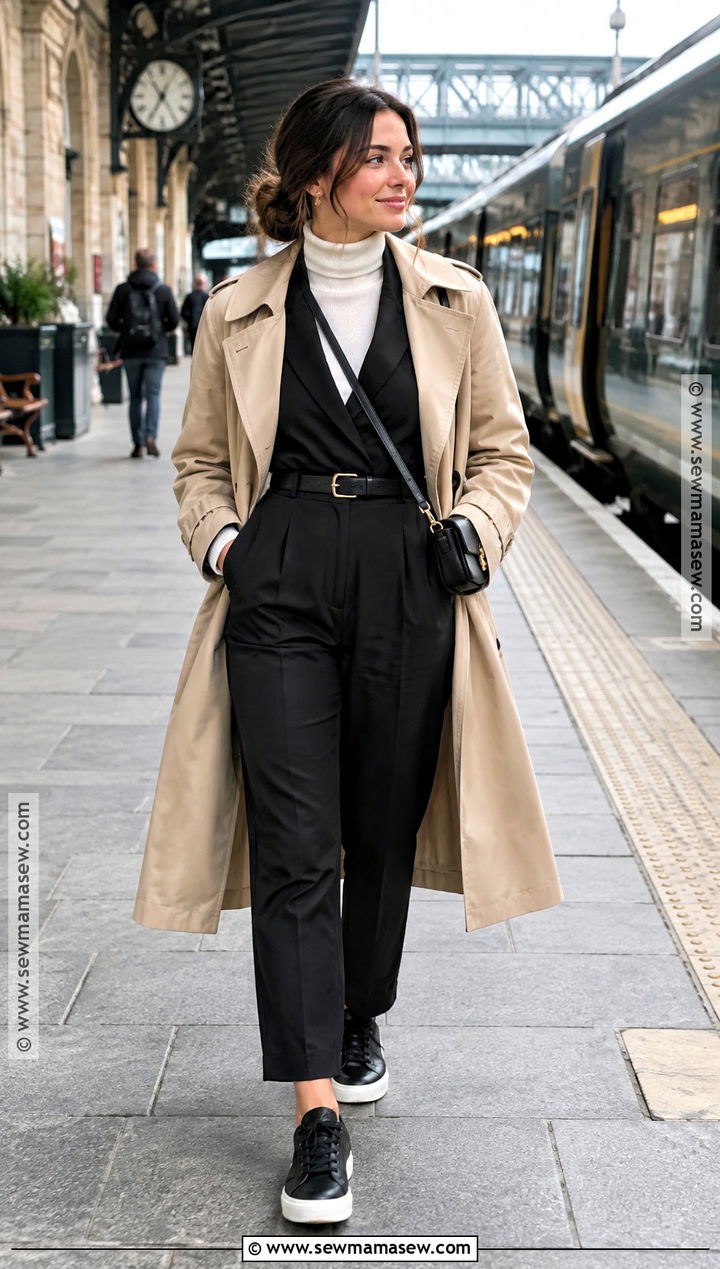 Ireland September Jumpsuit And Trench Coat Outfit - 20 outfits for ireland in september