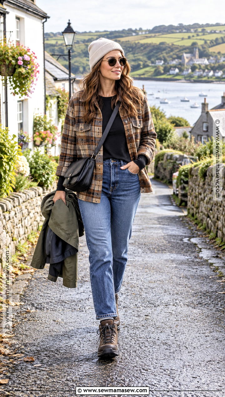 Ireland September Shacket And Straight Leg Jeans Outfit - 20 outfits for ireland in september