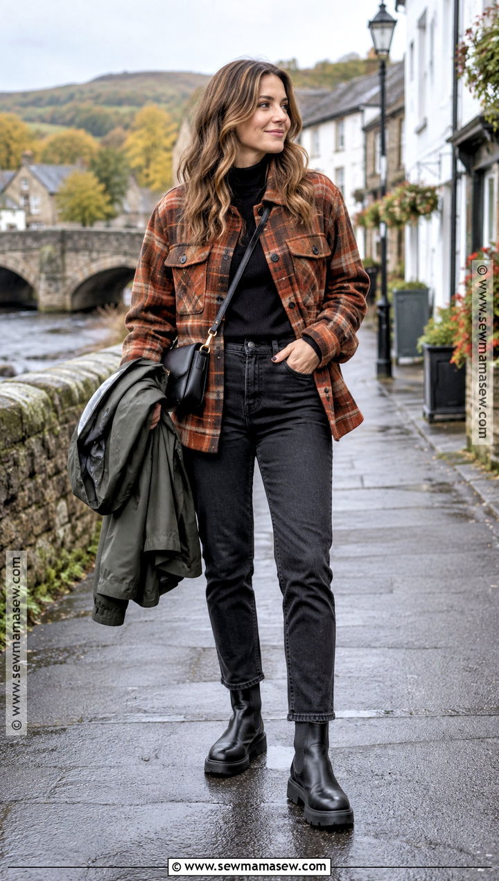 Ireland Shacket And Black Jeans Outfit - 15 Ireland In October Outfits
