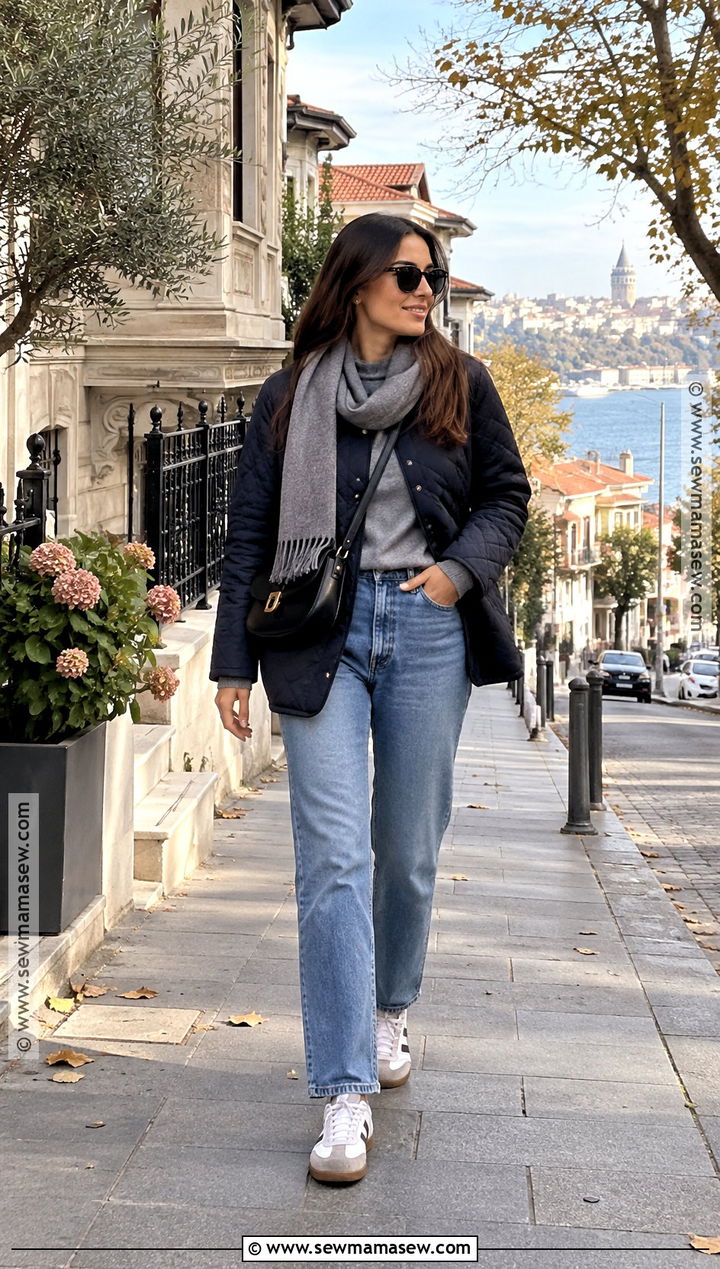 Istanbul Fall Quilted Jacket And Straight Jeans Outfit - 15 istanbul fall outfit ideas