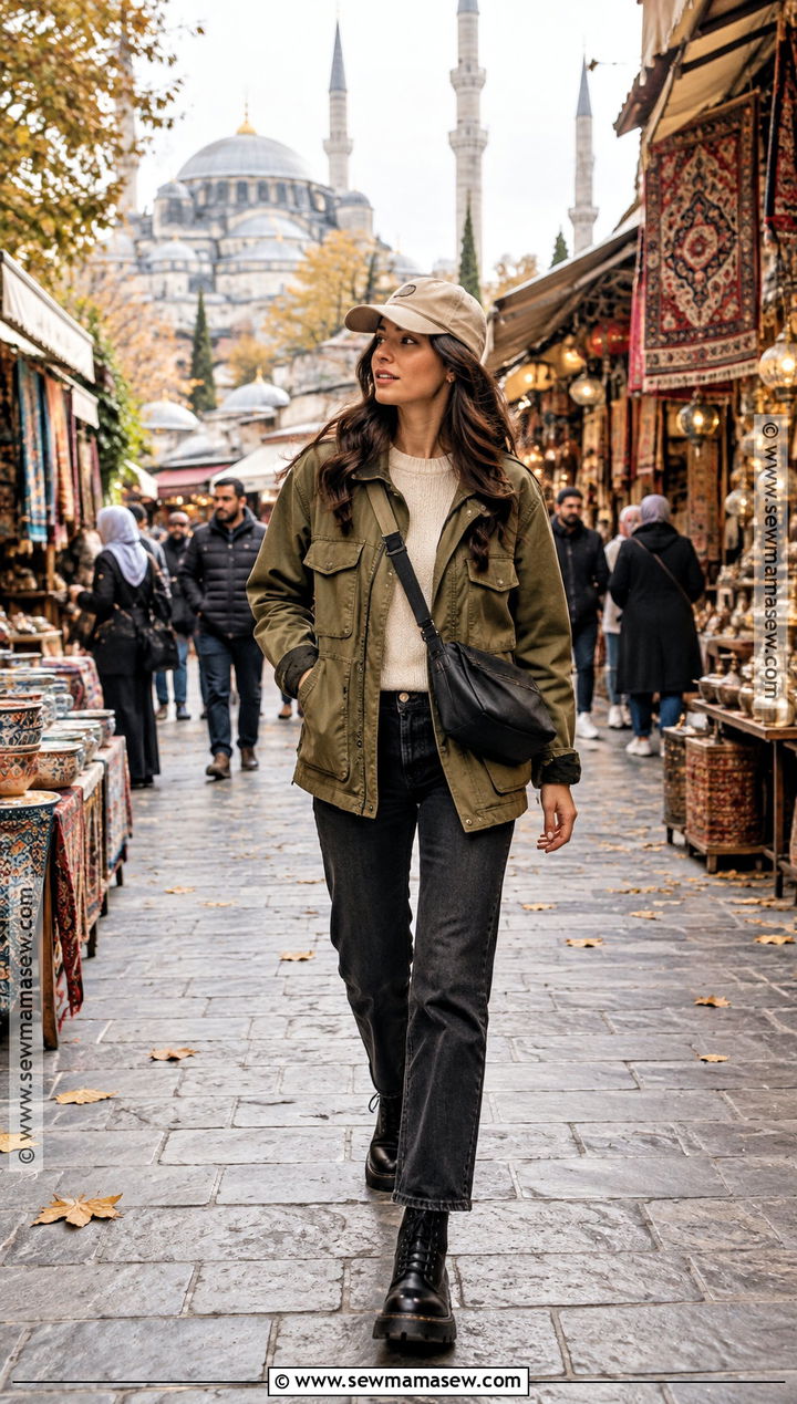 Istanbul Fall Utility Jacket And Black Jeans Outfit - 15 istanbul fall outfit ideas