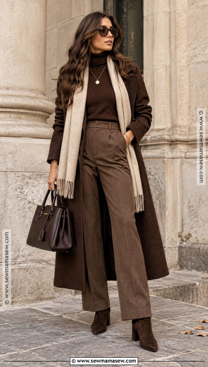 Italian Autumn Monochrome Brown Outfit - 25 italian autumn outfits