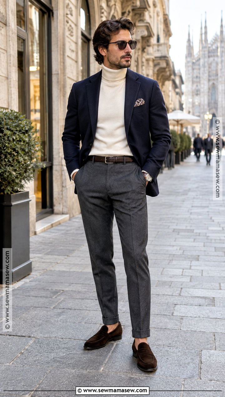 Italian Fall Blazer And Turtleneck Outfit - 15 mens fashion italy fall ideas
