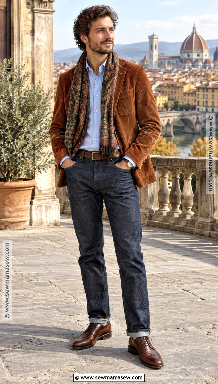 Italian Fall Corduroy Blazer And Jeans Outfit - 15 mens fashion italy fall ideas