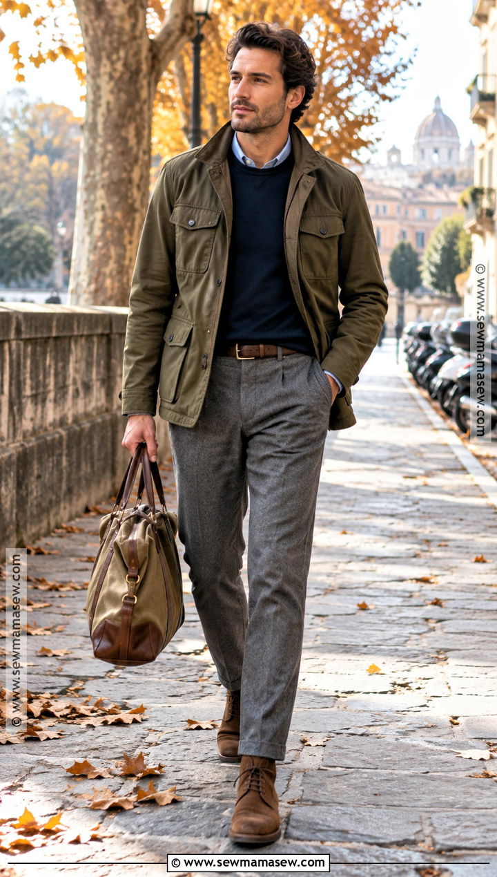Italian Fall Field Jacket And Wool Pants Outfit - 15 mens fashion italy fall ideas
