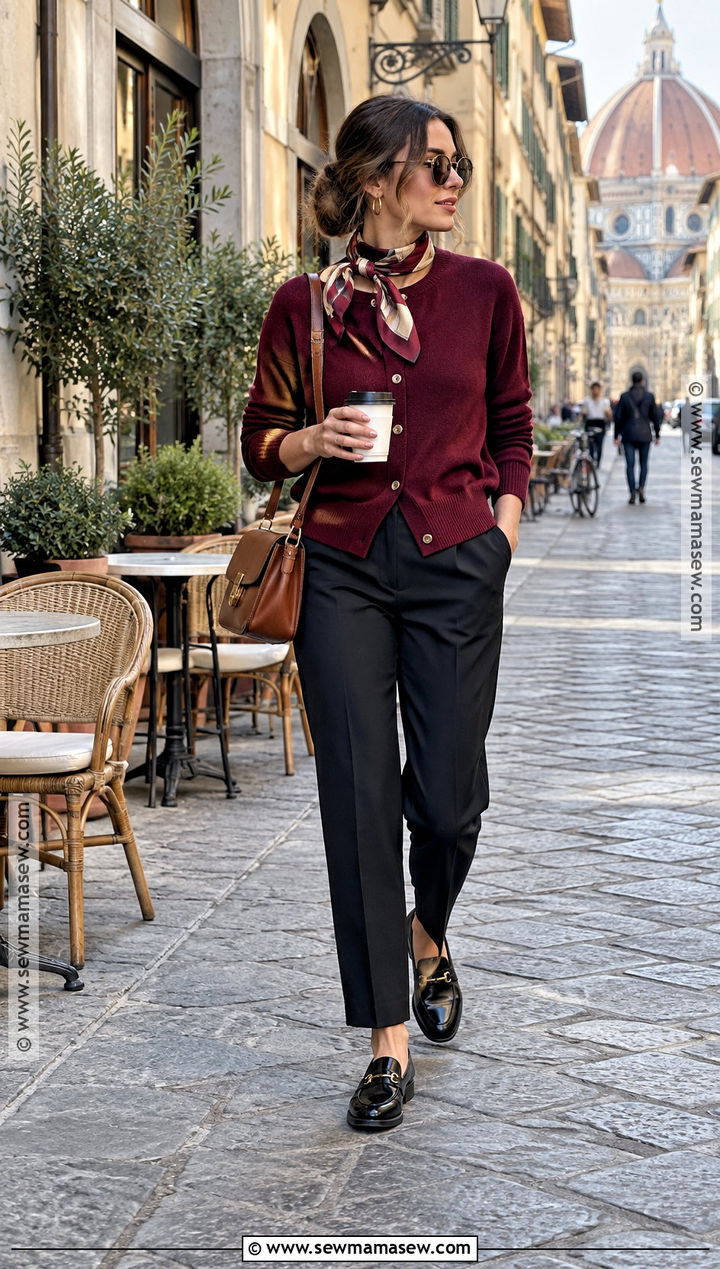 Italy Autumn Cardigan And Tailored Pants Outfit - 25 italy outfits autumn