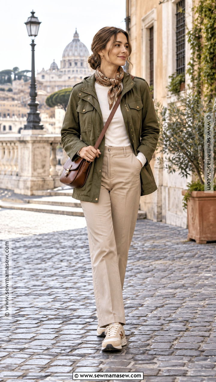 Italy Autumn Utility Jacket And Neutral Trousers Outfit - 25 italy outfits autumn