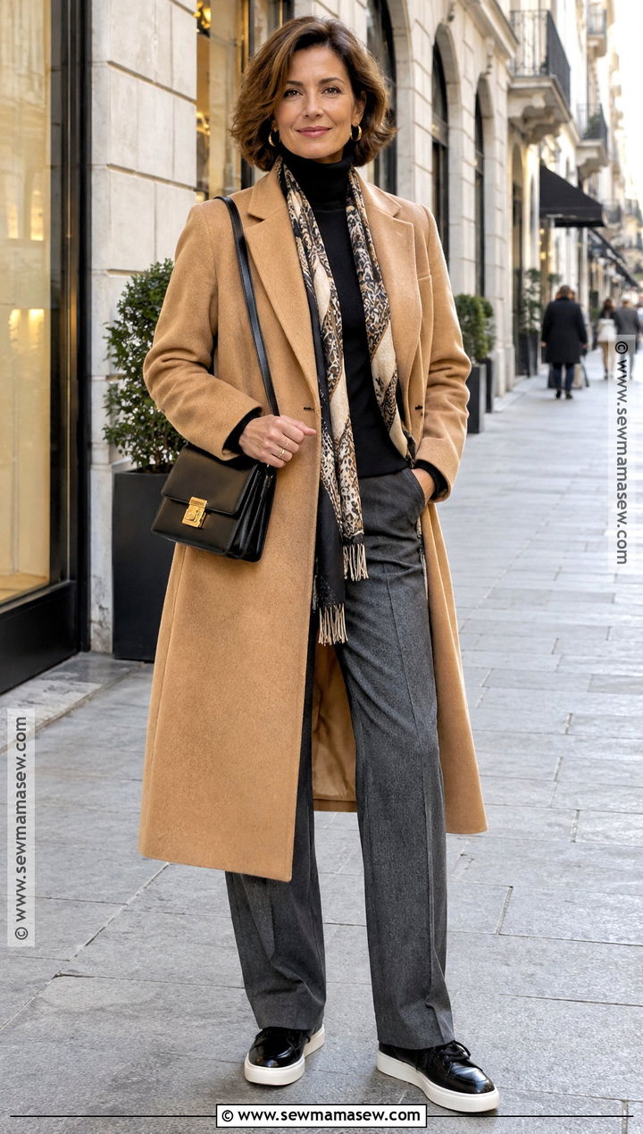 Italy Fall Camel Coat Outfit With Turtleneck - 25 italy fall outfits