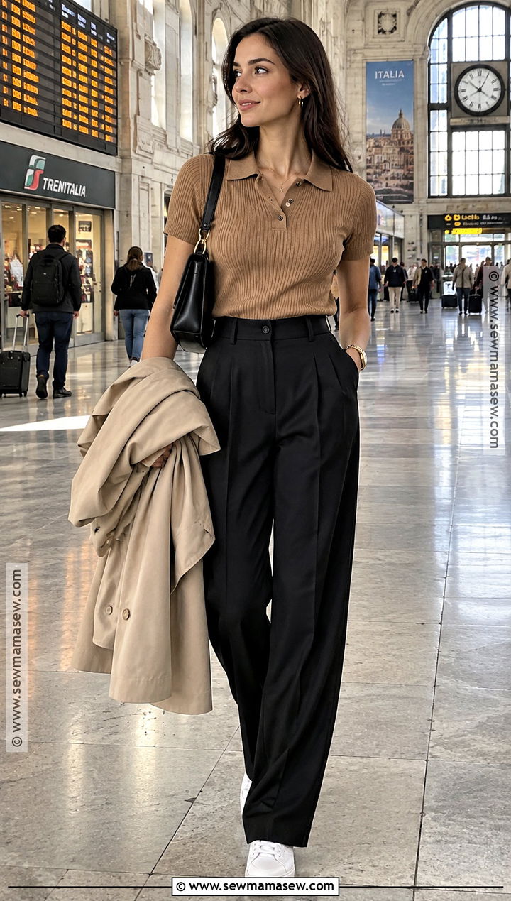 Italy Fall Knit Polo And Trousers Outfit - 25 italy outfits fall