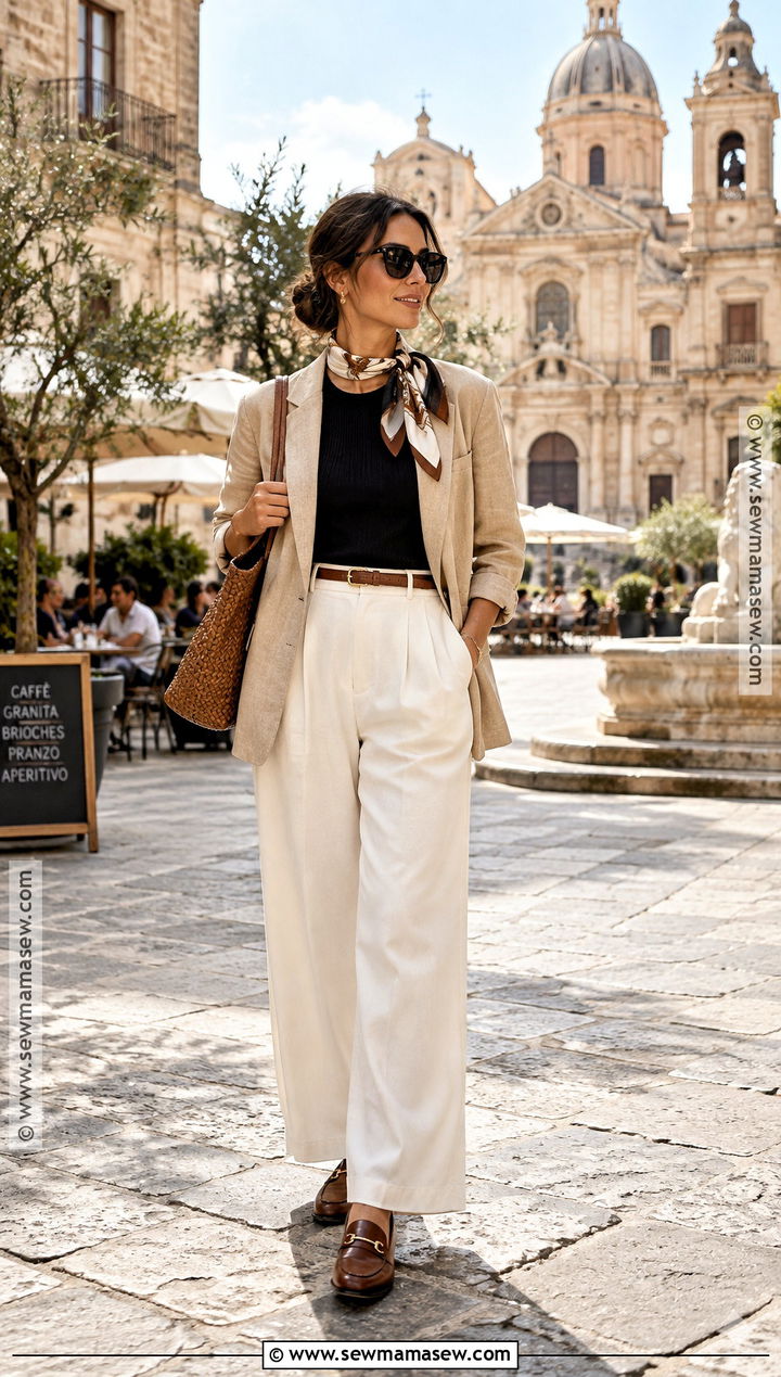 Italy Fall Linen Blazer Outfit - 25 italy outfits fall