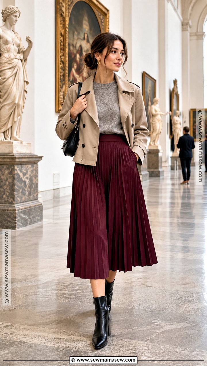 Italy Fall Midi Skirt And Sweater Outfit - 20 Italy Outfits Fall for Women