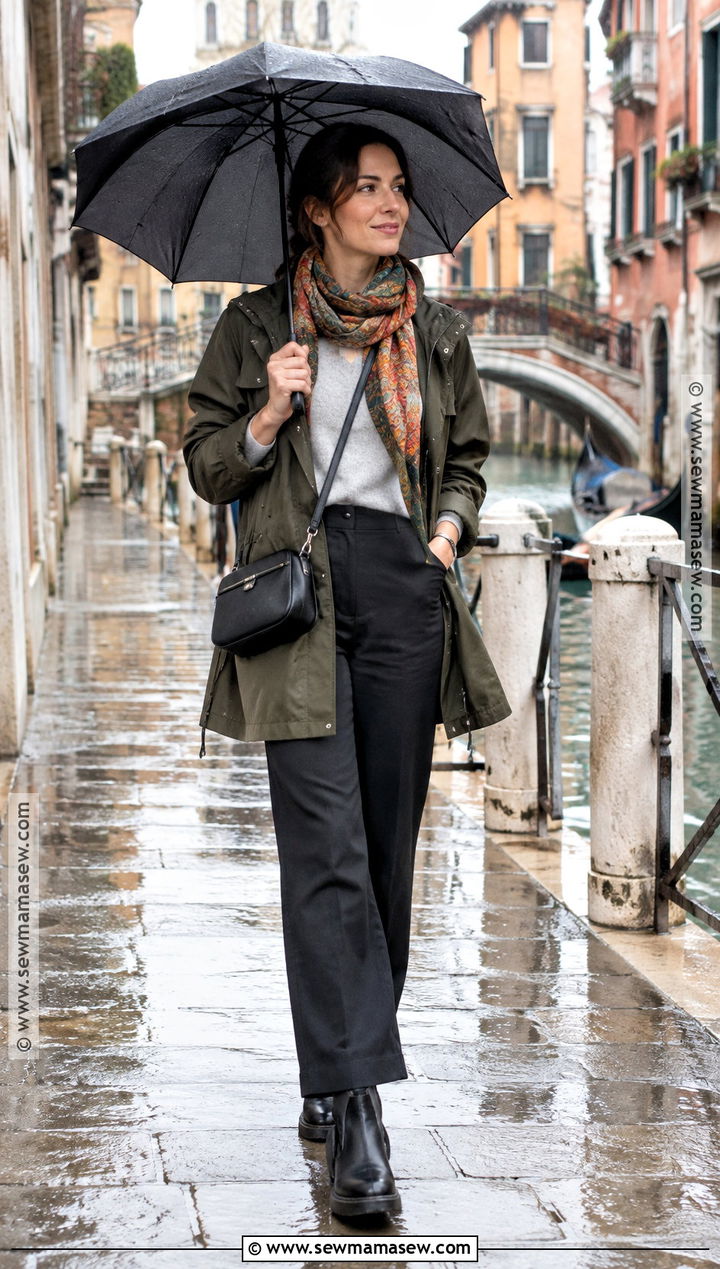 Italy Fall Rain Jacket Outfit With Knit Layers - 25 italy fall outfits