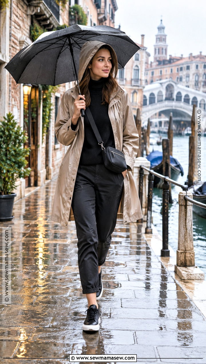 Italy Fall Raincoat And Turtleneck Outfit - 15 italy vacation outfits fall