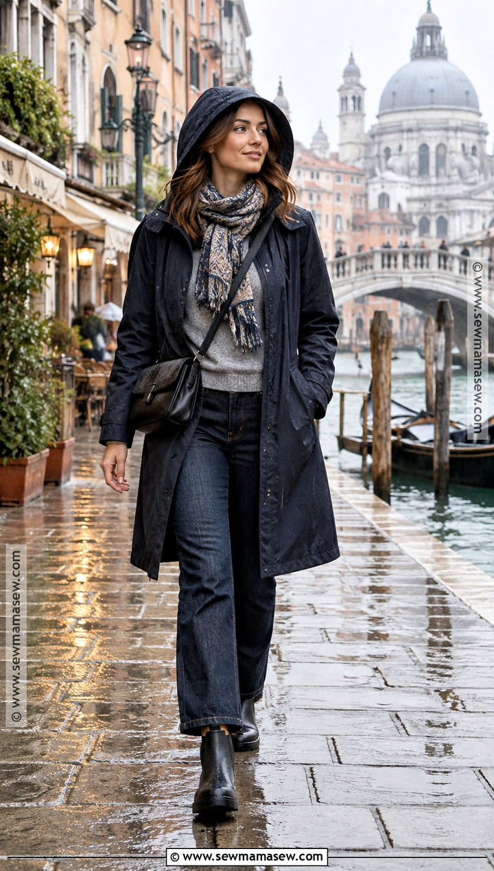 Italy Fall Raincoat and Waterproof Boots Outfit - 20 fall italy travel outfits