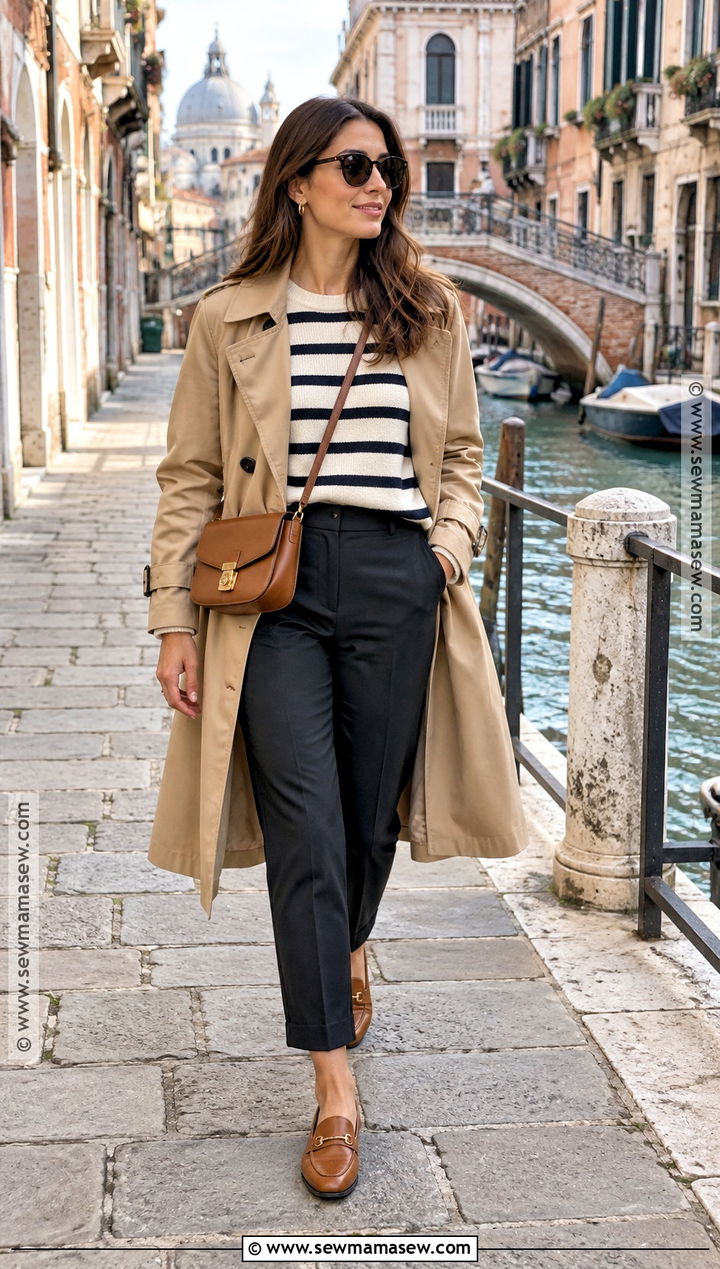 Italy Fall Striped Sweater And Cropped Pants Outfit - 25 fall italy outfits