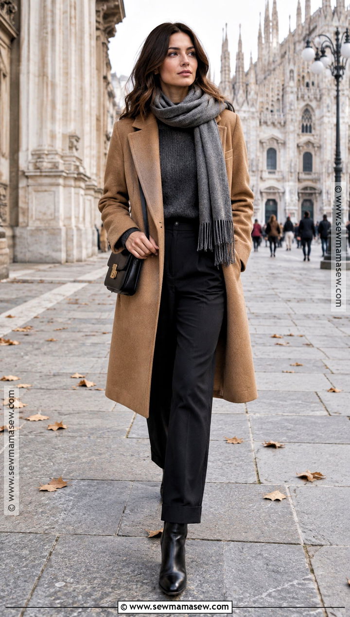 Italy Fall Wool Coat And Knit Layers Outfit - 25 fall italy outfits