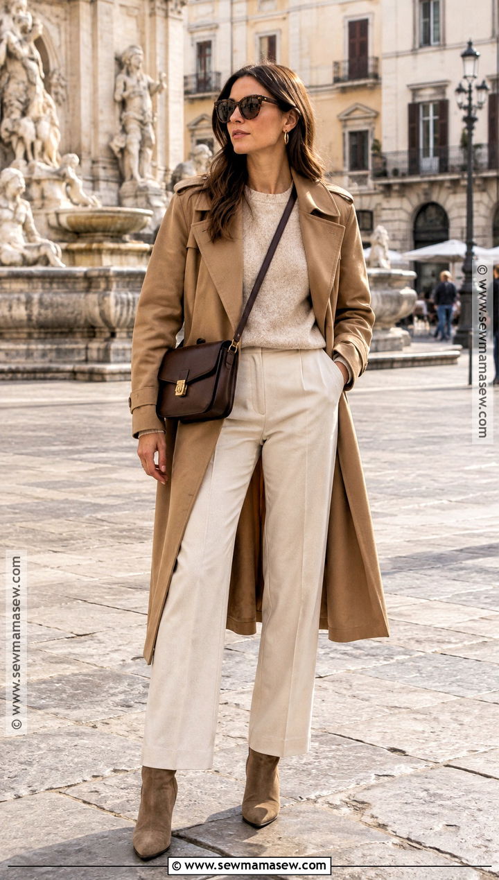 Italy October Monochrome Beige Outfit - 20 outfits for italy in october