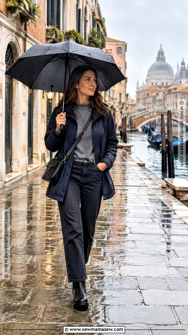 Italy October Rain Jacket And Dark Jeans Outfit - 20 Italy October Outfit Ideas for Women