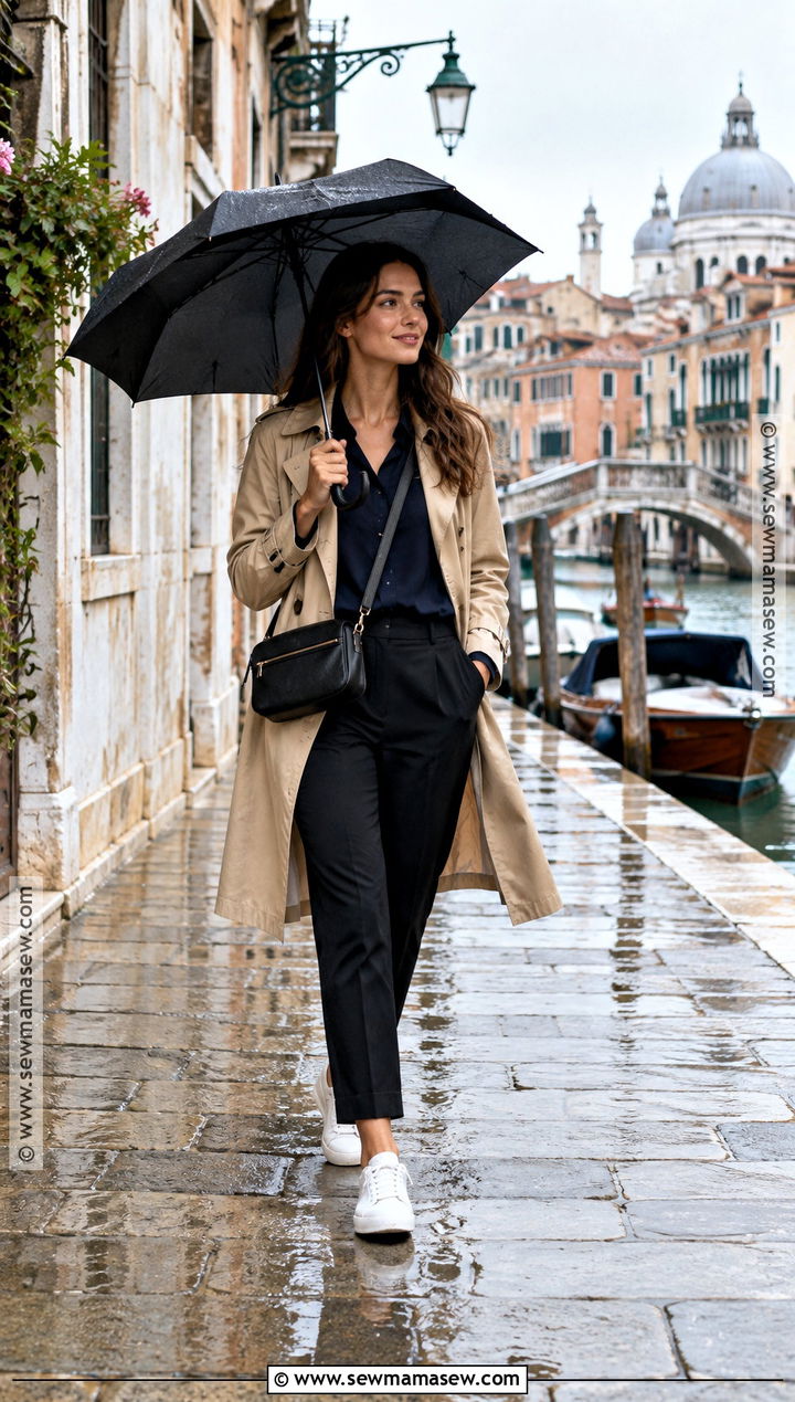 Italy September Trench Coat And Ankle Pants Outfit - 15 clothes for italy in september