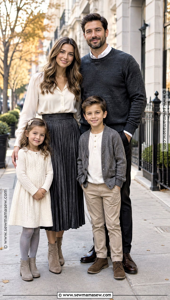 Ivory And Charcoal Fall Family Picture Outfits - 20 Neutral Family Picture Outfits Fall