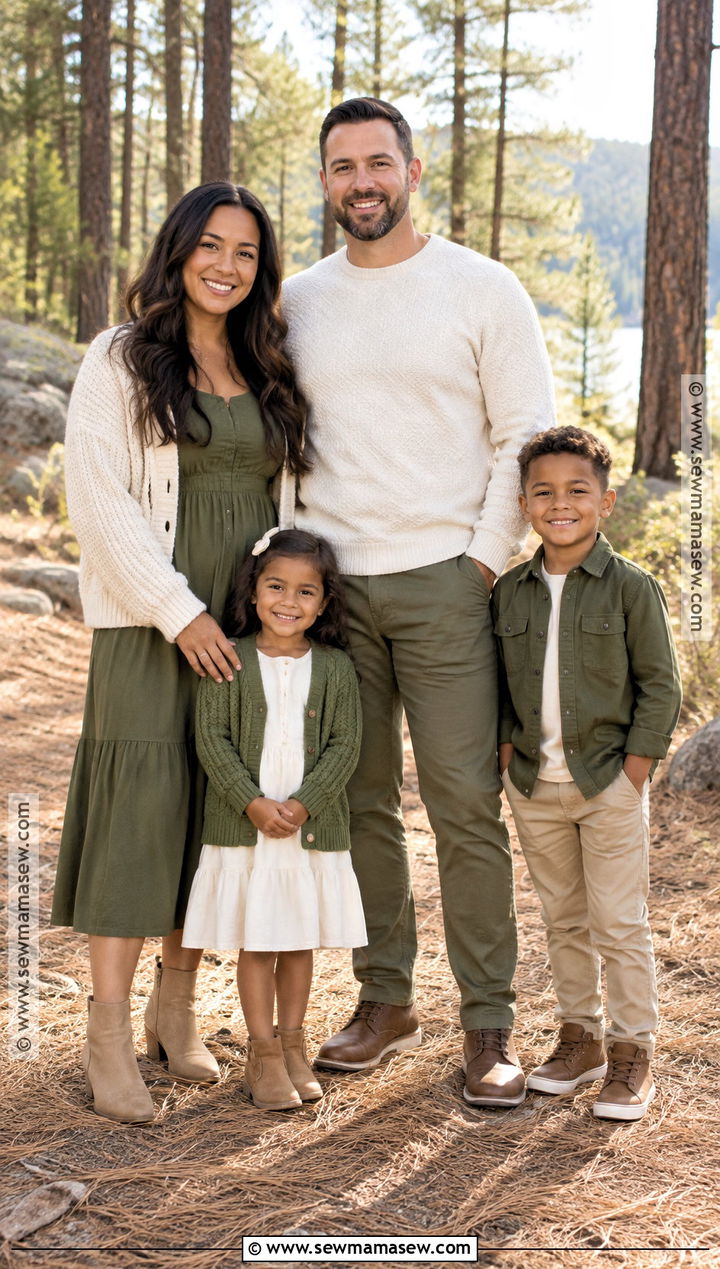 Ivory And Olive Fall Family Picture Outfits - 20 Neutral Family Picture Outfits Fall