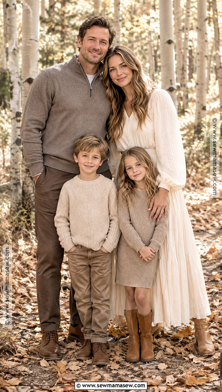 Ivory And Taupe Family Outfits - 15 fall family photos neutral outfits