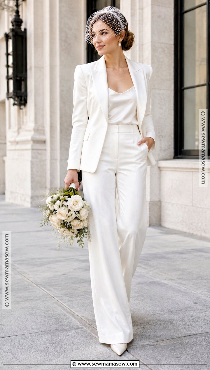 Ivory Bridal Suit Fall Wedding Dress - 20 fall wedding dress ideas