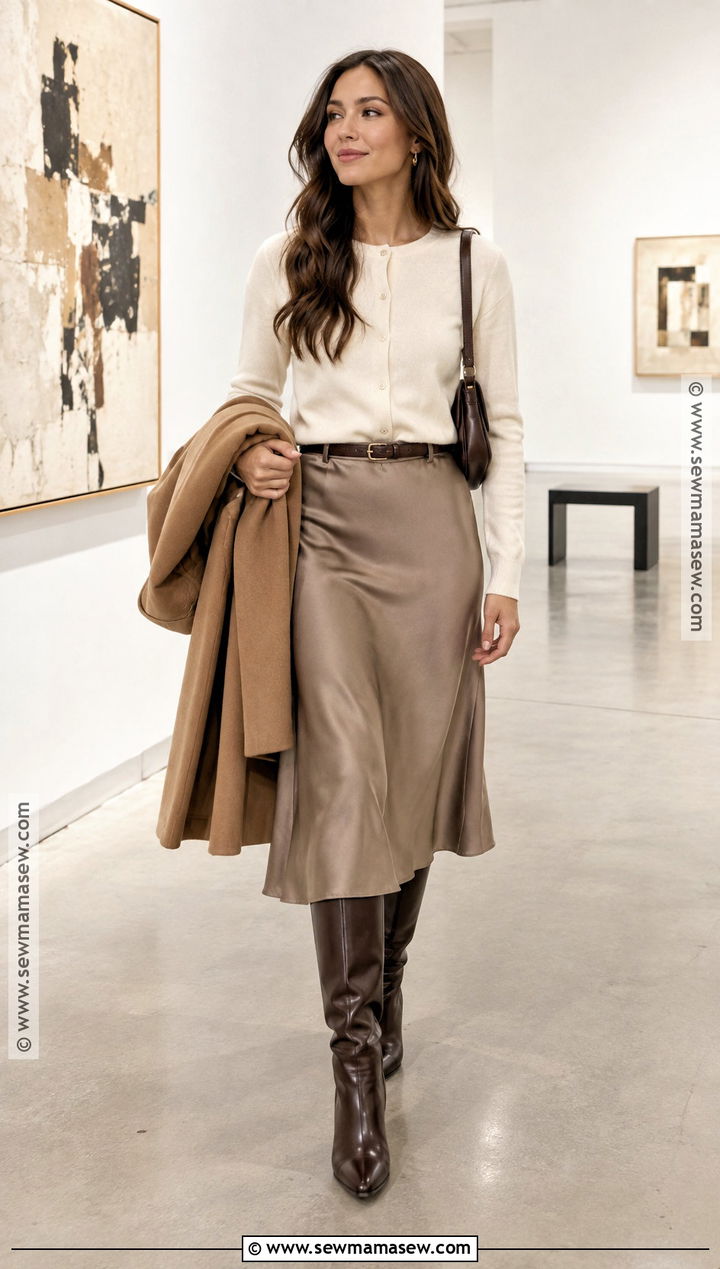 Ivory Cardigan Autumn Outfit - 15 Neutral Tone Autumn Style Ideas